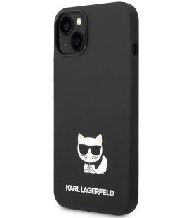 Juodas dėklas Apple iPhone 14 Plus telefonui "Karl Lagerfeld Liquid Silicone Choupette Case"