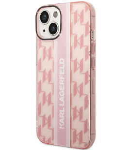 Rožinis dėklas Apple iPhone 14 Plus telefonui "Karl Lagerfeld Monogram Vertical Stripe Case"
