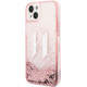 Rožinis dėklas Apple iPhone 14 Plus telefonui "Karl Lagerfeld Liquid Glitter Big KL Logo Case"
