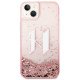 Rožinis dėklas Apple iPhone 14 Plus telefonui "Karl Lagerfeld Liquid Glitter Big KL Logo Case"