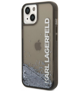 Juodas dėklas Apple iPhone 14 Plus telefonui "Karl Lagerfeld Translucent Liquid Glitter Case"