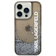Juodas dėklas Apple iPhone 14 Pro Max telefonui "Karl Lagerfeld Translucent Liquid Glitter Case"