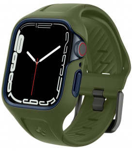 Žalias (Moss) dėklas Apple Watch 7 / 8 / 9 (45mm) laikrodžiui "Spigen Liquid Air Pro"