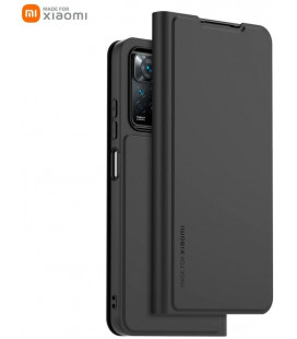 Juodas atverčiamas dėklas Xiaomi Redmi Note 11 Pro 4G / 5G telefonui "Made for Xiaomi Book Cover"