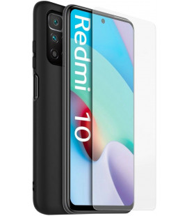 Juodas dėklas + grūdintas stiklas Xiaomi Redmi 10 / 10 2022 telefonui "Made for Xiaomi TPU Cover + Tempered Glass"