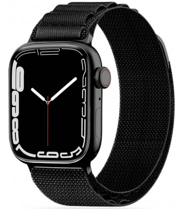 Juoda apyrankė Apple Watch 6 / 7 / 8 / 9 / 10 / SE / Ultra 1 / 2 ( 44 / 45 / 46 / 49 mm) laikrodžiui "Tech-Protect Nylon Pro"