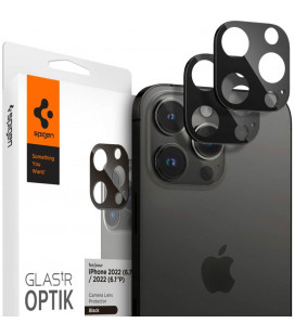 Juoda kameros apsauga Apple iPhone 14 Pro / 14 Pro Max telefono kamerai apsaugoti "Spigen Optik.TR Camera Protector 2-Pack"