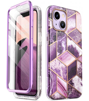 Dėklas su marmuro efektu Apple iPhone 14 Plus / 15 Plus telefonui "Supcase Cosmo Marble Purple"