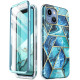 Dėklas su marmuro efektu Apple iPhone 14 Plus / 15 Plus telefonui "Supcase Cosmo Ocean Blue"efonui "Supcase Cosmo Ocean Blue"