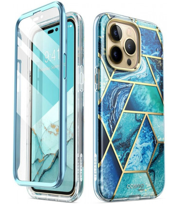 Dėklas su marmuro efektu Apple iPhone 14 Pro Max telefonui "Supcase Cosmo Ocean Blue"