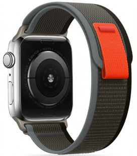 Juoda / oranžinė apyrankė Apple Watch 4 / 5 / 6 / 7 / 8 / 9 / SE / Ultra 1 / 2 (42 / 44 / 45 / 49 mm) laikrodžiui "Tech-Protect 