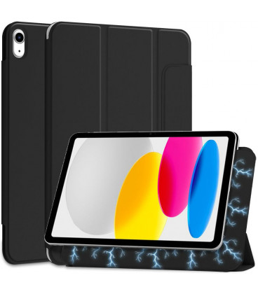 Juodas atverčiamas dėklas Apple iPad 10.9 2022 planšetei "Tech-Protect Smartcase Magnetic"