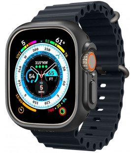 Juodas dėklas Apple Watch Ultra (49mm) laikrodžiui "Spigen Thin Fit"
