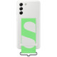 Originalus baltas dėklas "Silicone Cover With Strap" Samsung Galaxy S21 FE telefonui "EF-GG990TWE"