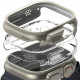 Pilkas (Titanium) ir skaidrus dėklai Apple Watch Ultra 1 / 2 / 3 (49mm) laikrodžiui "Ringke Slim 2-Pack"