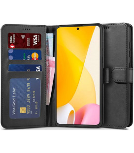 Juodas atverčiamas dėklas Xiaomi 12 Lite telefonui "Tech-Protect Wallet"