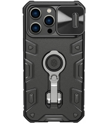 Juodas dėklas Apple iPhone 14 Pro Max telefonui "Nillkin CamShield Armor Pro Magnetic Hard"