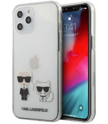 Skaidrus dėklas Apple iPhone 12 Pro Max telefonui "Karl Lagerfeld PC/TPU Karl & Choupette Case"