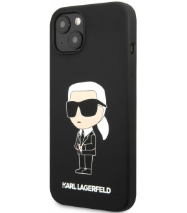 Juodas dėklas Apple iPhone 13 telefonui "Karl Lagerfeld Liquid Silicone Ikonik NFT Case"