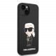 Juodas dėklas Apple iPhone 14 telefonui "Karl Lagerfeld Liquid Silicone Ikonik NFT Case"