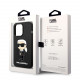 Juodas dėklas Apple iPhone 14 Pro telefonui "Karl Lagerfeld Liquid Silicone Ikonik NFT Case"