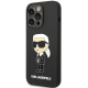 Juodas dėklas Apple iPhone 14 Pro Max telefonui "Karl Lagerfeld Liquid Silicone Ikonik NFT Case"