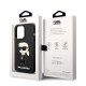 Juodas dėklas Apple iPhone 14 Pro Max telefonui "Karl Lagerfeld Liquid Silicone Ikonik NFT Case"