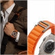 Juoda / oranžinė apyrankė Apple Watch 8 / 9 / 10 / 11 / SE / ULTRA (44 / 45 / 46 / 49 MM) "Tech-Protect Nylon Pro"