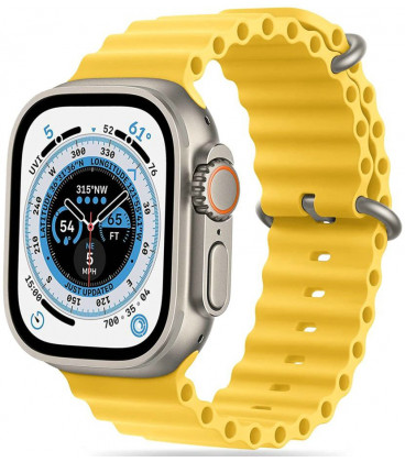 Geltona apyrankė Apple Watch 4 / 5 / 6 / 7 / 8 / 9 / SE / Ultra 1 / 2 (42 / 44 / 45 / 49 mm) laikrodžiui "Tech-Protect Iconband 