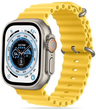 Geltona apyrankė Apple Watch 8 / 9 / 10 / 11 / 12 / SE / Ultra (44 / 45 / 46 / 49 mm) laikrodžiui "Tech-Protect Iconband Pro"