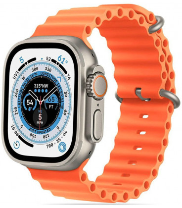 Oranžinė apyrankė Apple Watch 8 / 9 / 10 / 11 / 12 / SE / Ultra (44 / 45 / 46 / 49 mm) laikrodžiui "Tech-Protect Iconband Pro"