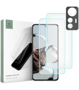 Apsauginiai grūdinti stiklai + kameros apsauga Xiaomi 12T telefonui "Tech-Protect Supreme Set"