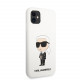 Baltas dėklas Apple iPhone 11 telefonui "Karl Lagerfeld Liquid Silicone Ikonik NFT Case"