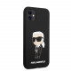 Juodas dėklas Apple iPhone 11 telefonui "Karl Lagerfeld Liquid Silicone Ikonik NFT Case"