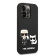 Juodas dėklas Apple iPhone 14 Pro telefonui "Karl Lagerfeld and Choupette Liquid Silicone Case"