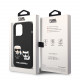 Juodas dėklas Apple iPhone 14 Pro telefonui "Karl Lagerfeld and Choupette Liquid Silicone Case"