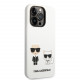 Baltas dėklas Apple iPhone 14 Pro telefonui "Karl Lagerfeld and Choupette Liquid Silicone Case"