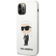 Baltas dėklas Apple iPhone 12 / 12 Pro telefonui "Karl Lagerfeld Liquid Silicone Ikonik NFT Case"