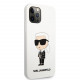 Baltas dėklas Apple iPhone 12 / 12 Pro telefonui "Karl Lagerfeld Liquid Silicone Ikonik NFT Case"