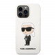Baltas dėklas Apple iPhone 13 Pro Max telefonui "Karl Lagerfeld Liquid Silicone Ikonik NFT Case"