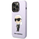 Purpurinis dėklas Apple iPhone 14 Pro telefonui "Karl Lagerfeld Liquid Silicone Ikonik NFT Case"