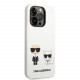 Baltas dėklas Apple iPhone 14 Pro Max telefonui "Karl Lagerfeld and Choupette Liquid Silicone Case"