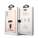 Rožinis dėklas Apple iPhone 13 Pro telefonui "Karl Lagerfeld Liquid Silicone Ikonik NFT Case"