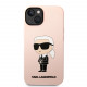 Rožinis dėklas Apple iPhone 14 telefonui "Karl Lagerfeld Liquid Silicone Ikonik NFT Case"