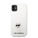 Baltas dėklas Apple iPhone 11 telefonui "Karl Lagerfeld Liquid Silicone Choupette NFT Case"