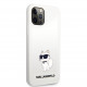 Baltas dėklas Apple iPhone 12 / 12 Pro telefonui "Karl Lagerfeld Liquid Silicone Choupette NFT Case"