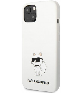 Baltas dėklas Apple iPhone 13 telefonui "Karl Lagerfeld Liquid Silicone Choupette NFT Case"