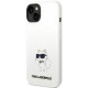Baltas dėklas Apple iPhone 14 telefonui "Karl Lagerfeld Liquid Silicone Choupette NFT Case"