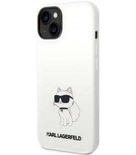 Baltas dėklas Apple iPhone 14 Plus telefonui "Karl Lagerfeld Liquid Silicone Choupette NFT Case"