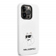 Baltas dėklas Apple iPhone 14 Pro telefonui "Karl Lagerfeld Liquid Silicone Choupette NFT Case"